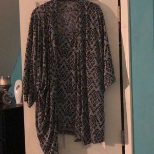 Black and Grey Cardigan and Shell